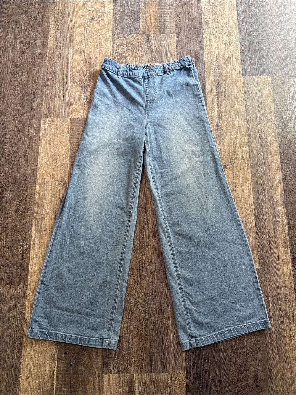 Intempo Soft Wide-Leg Light Blue Women's Jeans Elastic Waist Size Small